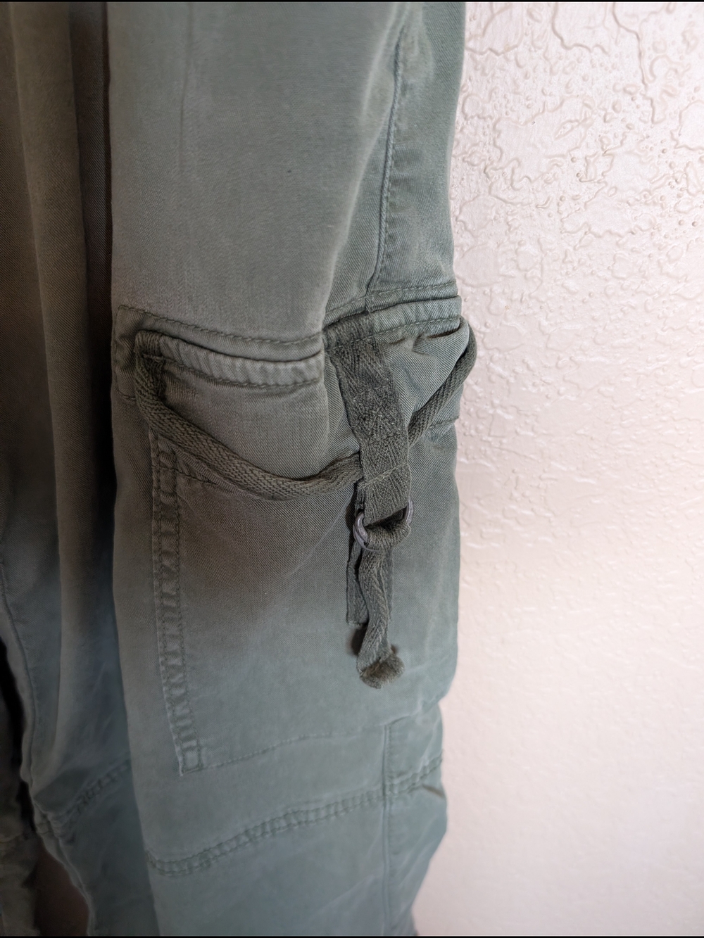 American Eagle Women's Sage Green Wide Leg Cargo Utility Stretch Streetwear Y2K - Picture 3 of 6